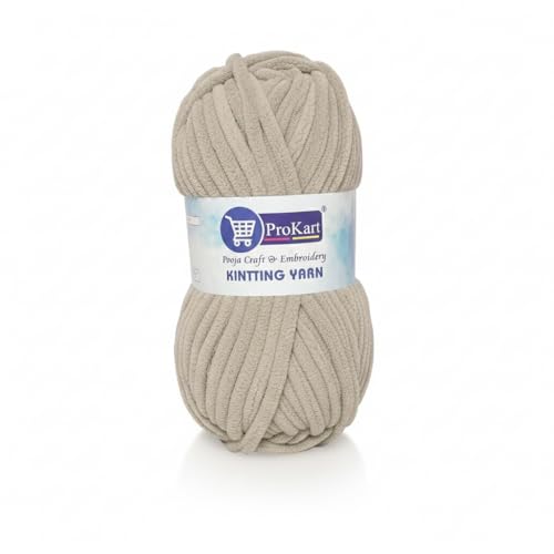 ProKart Premium Blankie Wool, Plush & Cuddly, Chenille Yarn Supersoft Hand Knitting Wool Ball | Blanket Thick/Mottu Yarn Ball Suitable for Hand Knitting and Crocheting for Baby, Adult, Sweaters, caps, Throws, Home Furnishing, Scarves, Blankets (Light Mud, 100gms x 2 Pack) - Image 2