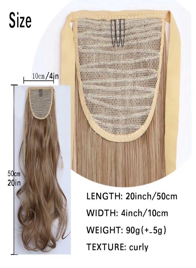 iLUU Hair 20" 90g Womens Synthetic Long Curly Ribbon Tie Up Ponytails Hairpiece Clip in on Hair Extensions #1B Natural Black Wavy Heat-resisting Ponytail Extension for Party Daily Use - Image 2