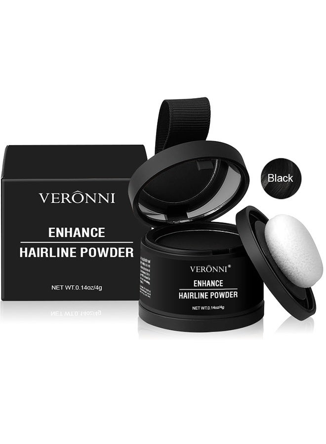 VERONNI Enhance Hairline Powder, Hairbear Hair Filler,Hairline Shadow Powder,Hairline Powder Instantly Conceals,Instant Volume&scalp Coverage For Thinning Hair,Fast & Full Care, 100% Water Sweat Resistant #Black - Image 2