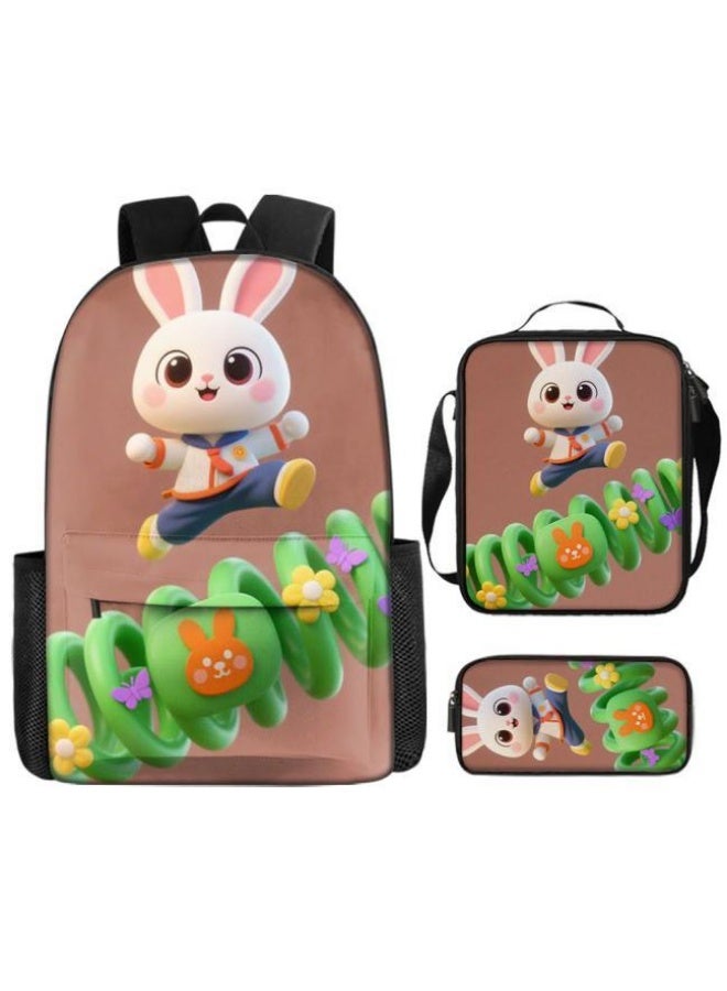Bright Li Fire Unlock the new fashion of childish fun! Three-piece set of bags, cartoon elements for children and teenagers (students, children, friends' outings, mountain climbing, schooling, etc. can be used) - 31  - Image 2
