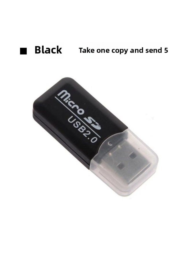 Card Reader TF Card/MICROSD Card/Mobile Phone Memory Card Converter U Disk High Speed 2.0 Multifunctional SLR-Color:[black 5 Pieces]-Capacity:Default Item  - Image 1