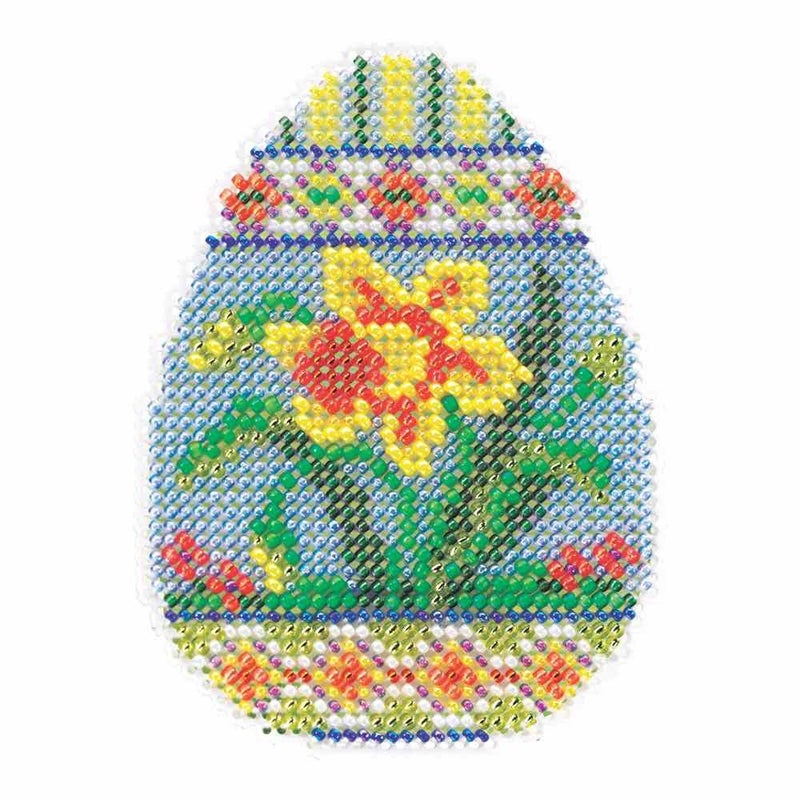 Mill Hill Daffodil Egg Beaded Counted Cross Stitch Kit Mill Hill 2015 Spring Bouquet MH185102 - Image 5