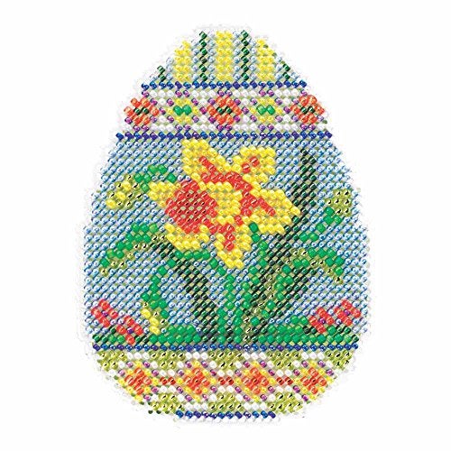 Mill Hill Daffodil Egg Beaded Counted Cross Stitch Kit Mill Hill 2015 Spring Bouquet MH185102 - Image 1