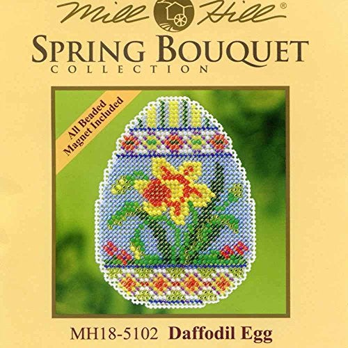 Mill Hill Daffodil Egg Beaded Counted Cross Stitch Kit Mill Hill 2015 Spring Bouquet MH185102 - Image 2
