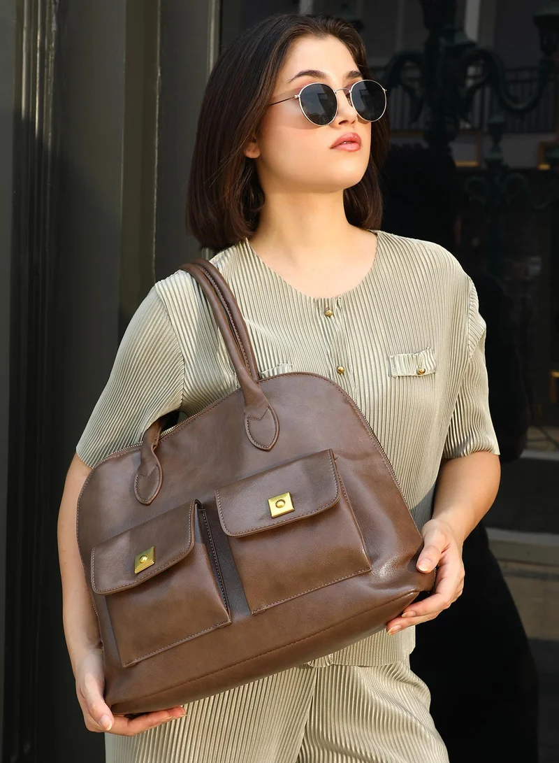 Haute Sauce  Double Pocket Satchel Bag for Women | Best Price UAE