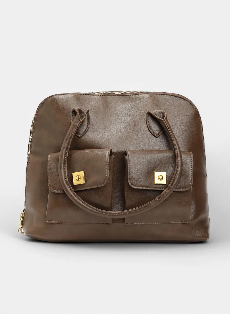 Haute Sauce  Double Pocket Satchel Bag for Women | Best Price UAE