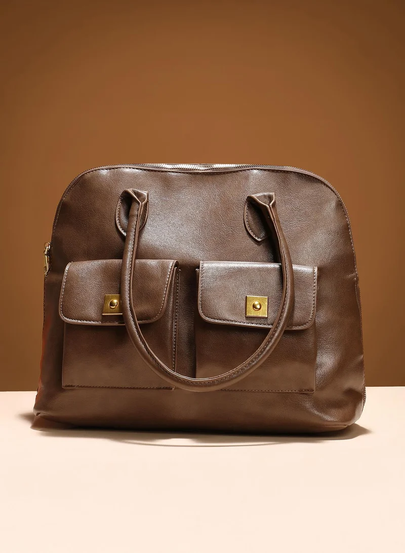 Double Pocket Satchel Bag