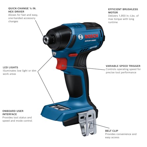 Bosch GDR18V-1950CN 18V Brushless Impact Driver (Bare Tool) - Image 2