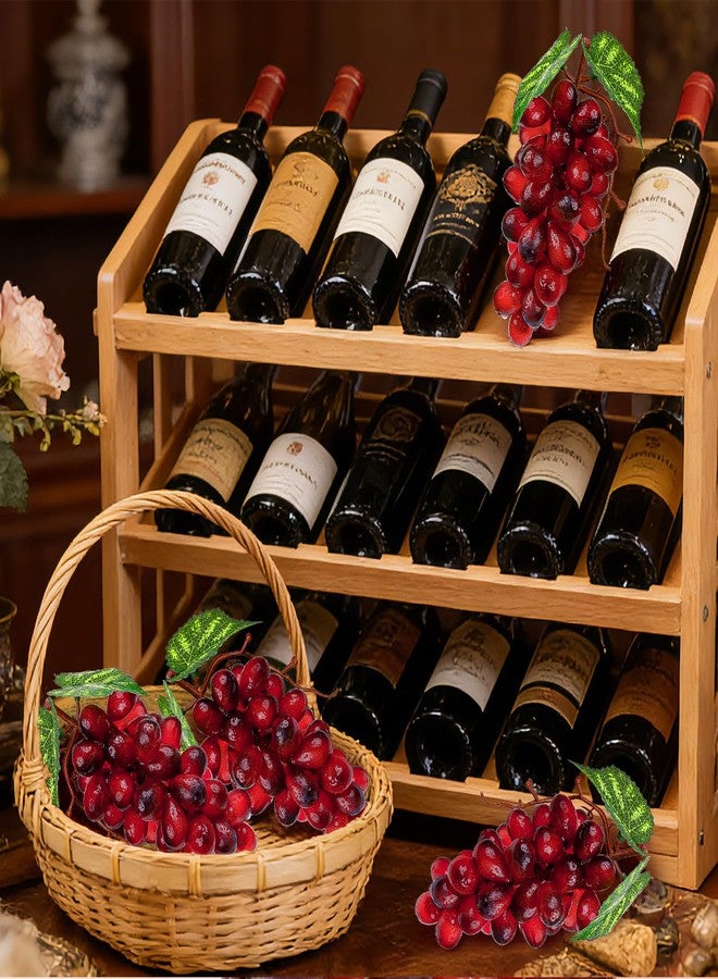 Meiwlong 4 Bunches Fake Red Grapes,Lifelike Faux Grapes Decorations for Kitchen, Plastic Grape for Wedding Party Decoration - Image 4