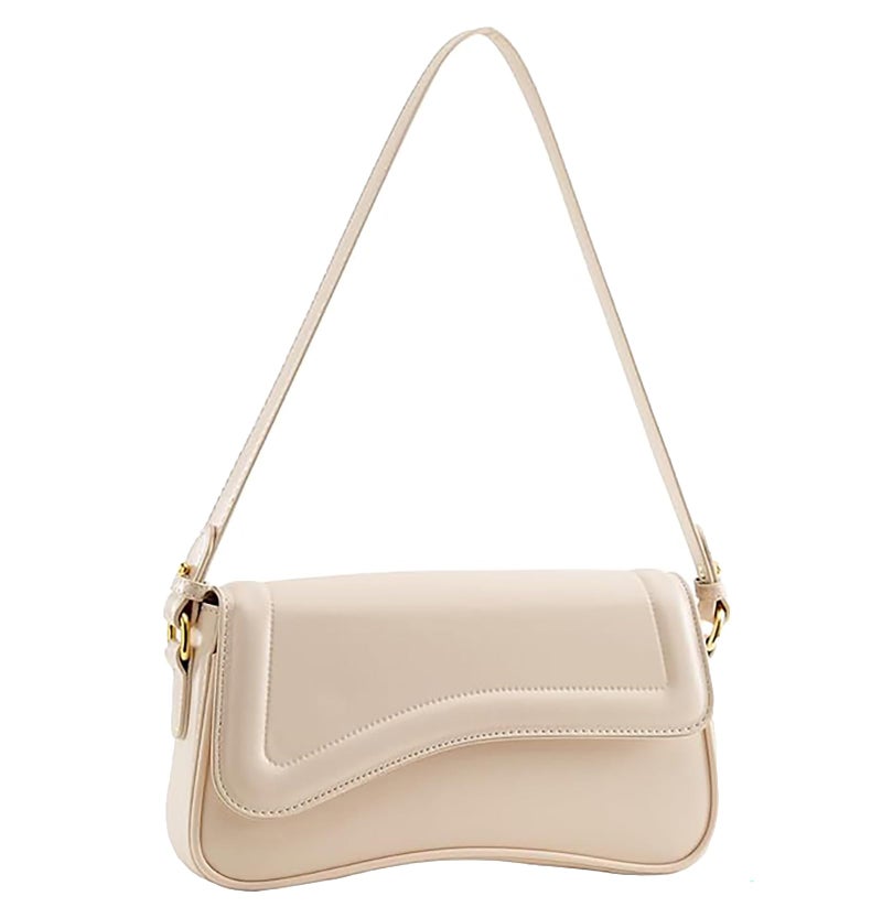feujury Shoulder Bag for women Y2K Crossbody Vegan Leather Purse Straps Retro Clutch Hobo Hadbags with 2 Removable (White) - Image 1