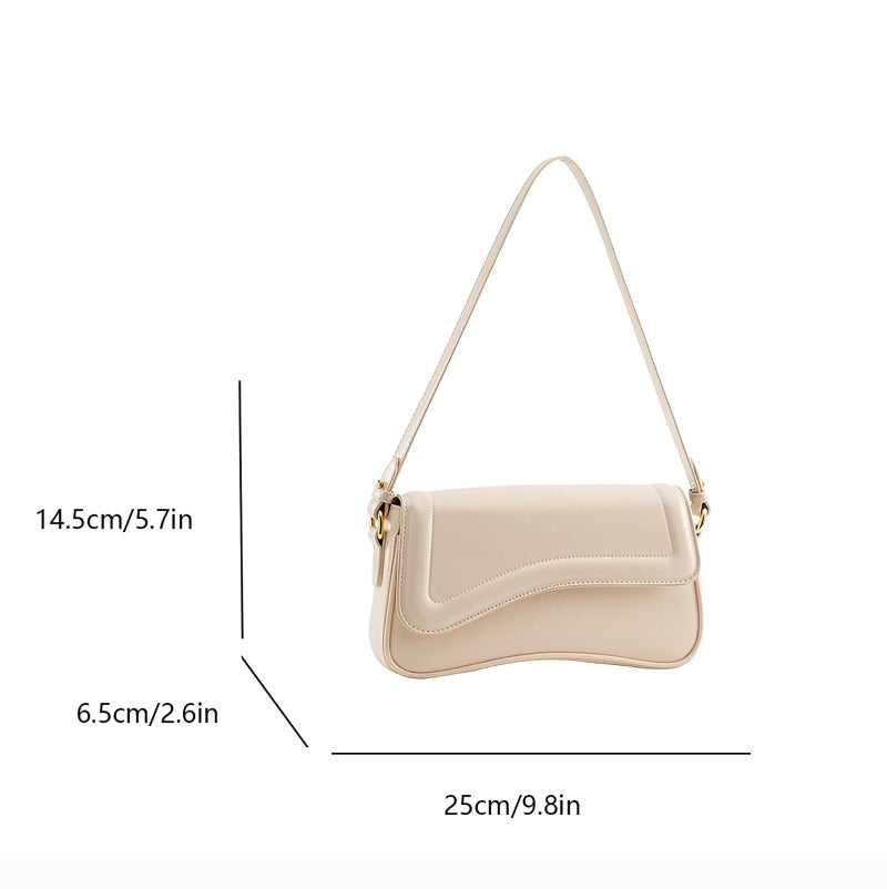 feujury Shoulder Bag for women Y2K Crossbody Vegan Leather Purse Straps Retro Clutch Hobo Hadbags with 2 Removable (White) - Image 4