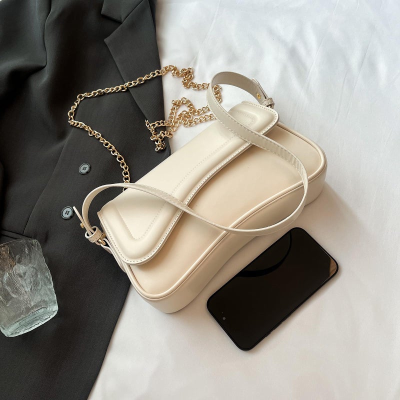 feujury Shoulder Bag for women Y2K Crossbody Vegan Leather Purse Straps Retro Clutch Hobo Hadbags with 2 Removable (White) - Image 3