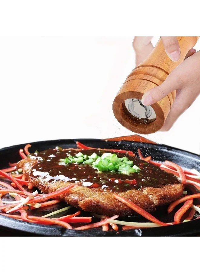 كويزين أرت Retro Manual Pepper Grinder Salt And Pepper Wooden Mill Grinder 8-Inch, Adjustable Coarseness Premium Stainless Steel Ceramics For Bbq/Kitchen Decoration/Restaurant, 20X8Cm