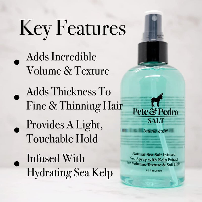 Pete & Pedro SALT - Natural Sea Salt Spray for Hair Men & Women, Adds Instant Volume, Texture, Thickness, & Light Hold | Texturizing & Thickening | As Seen on Shark Tank, 2.0 oz. - Image 2