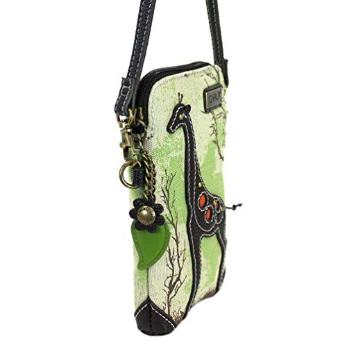 CHALA Canvas Cell Phone Crossbody Purse - Women Multicolor Handbag with Adjustable Strap - Giraffe - sand - Image 3
