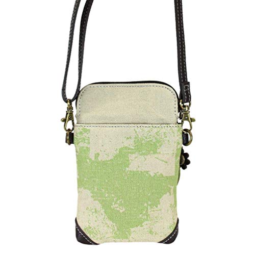 CHALA Canvas Cell Phone Crossbody Purse - Women Multicolor Handbag with Adjustable Strap - Giraffe - sand - Image 4
