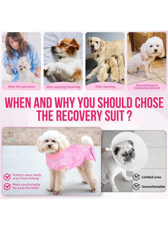 Lukovee Recovery Suit for Dogs - Zipper On Onesie for Female Male Dog, Abdominal Wounds Cone E-Collar Alternative, Prevent Licking Spay (Pink-TPI, L) - Image 5