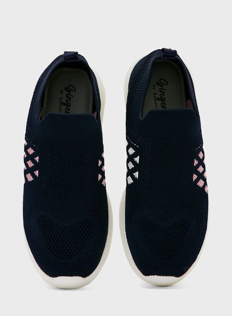 Ginger Textured Slip-On Walking Shoes