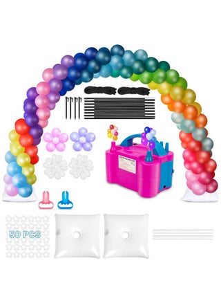 Balloon Arch Kit and Pump, 2.7m Tall and 3m Wide Adjustable Balloon Arch Holder Stand with Base, Water bag, Balloon Clips, Knotter for Wedding Graduation Birthday Party Supplies Decoration - pzsku/Z1B5D87888560ECDFFBC5Z/45/1750753570/713827d3-46f7-4f3b-b42b-c915803fd2f0