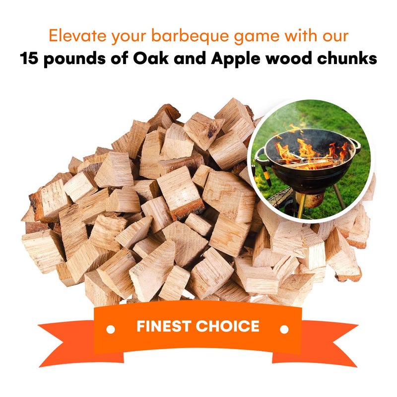 Zorestar Oak Smoker Wood Chunks, BBQ Cooking Natural Wood Chunks for All Smokers, 15-20 lbs - Image 3