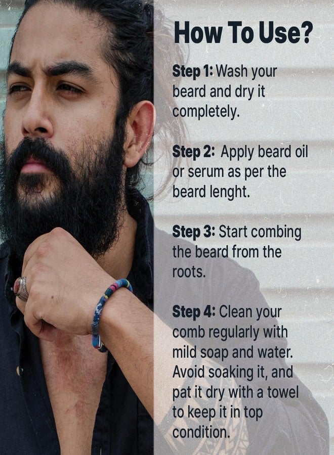 Allman ALL MAN Beard Shaper Comb, Neem Wood, Beard Styling, Tangle Free Beard, Eco-friendly & Sustainable Comb - Image 5