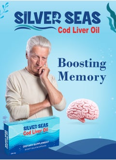 Silver Seas Silver seas capsules- Cod liver oil 550 mg - 20 soft gelatinous capsules  - Image 2