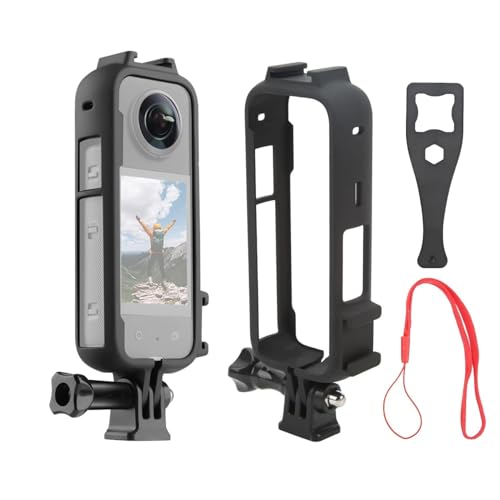 ADOFYS Housing Camera Protective Frame Video Cage with Dual Cold Shoe Tripod Adapter Mount Camera Vlog Accessories for Insta360 X4 - Image 1