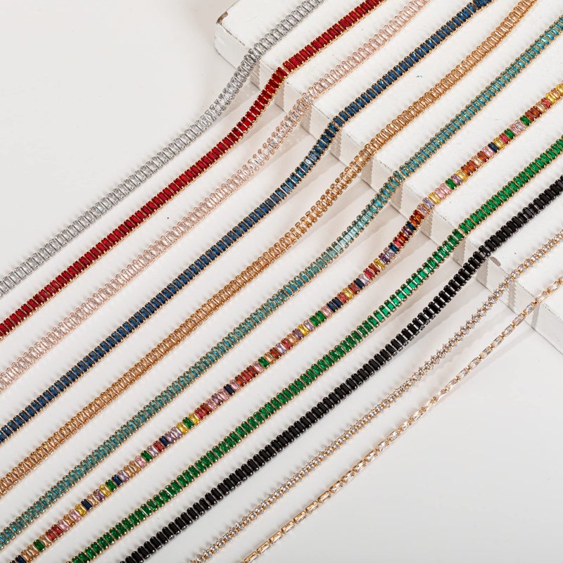 KAOYOO 1 Yards Rectangle Zircon Rhinestones Close Chain Beaded Trim for Sewing Crafts,DIY Decoration(Rainbow Crystal) - Image 5