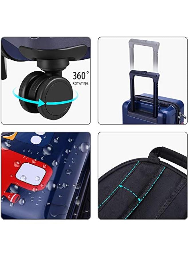 Arabest Airplane Kids Luggage, Boys Carry On Suitcase, 18 Hardside Travel Luggage Set W/Backpack, Toddler Rolling Luggage W/ 4 Spinner Wheels, Children Holiday Birthday Gift - Image 3