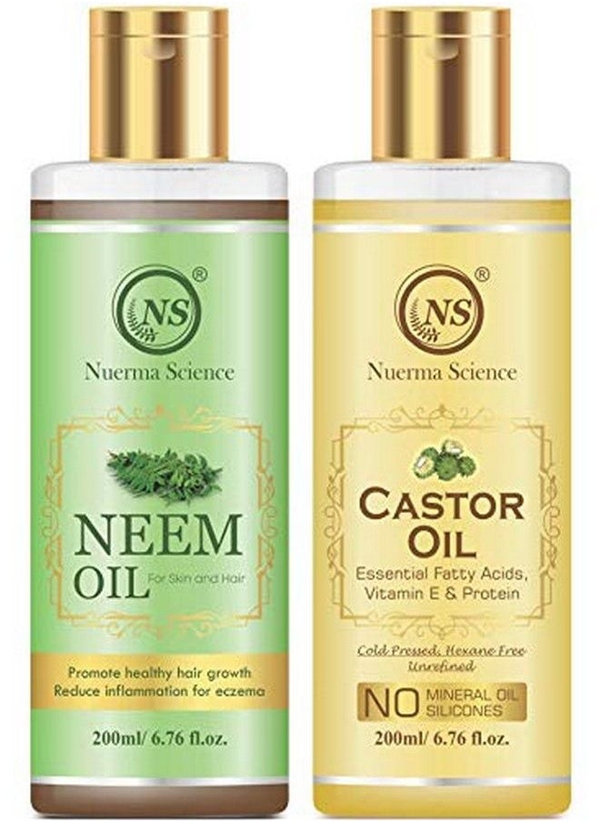 Nuerma Science Neem Oil And Castor Oil For Skin And Hair (Pack Of2 200Ml Each)  - Image 1