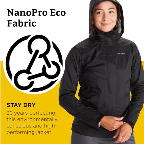 MARMOT Women’s PreCip Rain Jacket | Lightweight, Waterproof, Black, Medium - Image 4