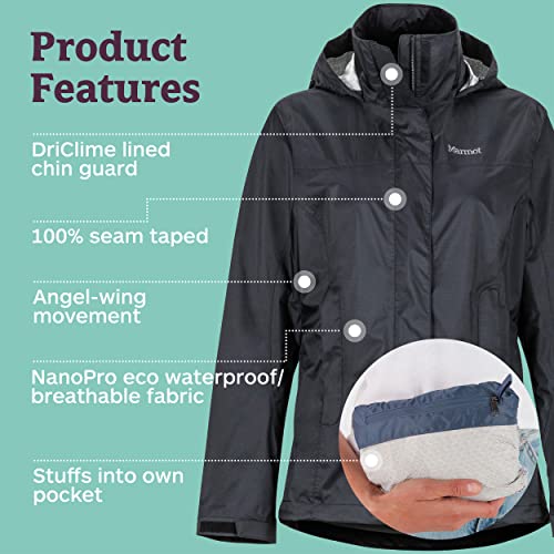 MARMOT Women’s PreCip Rain Jacket | Lightweight, Waterproof, Black, Medium - Image 5