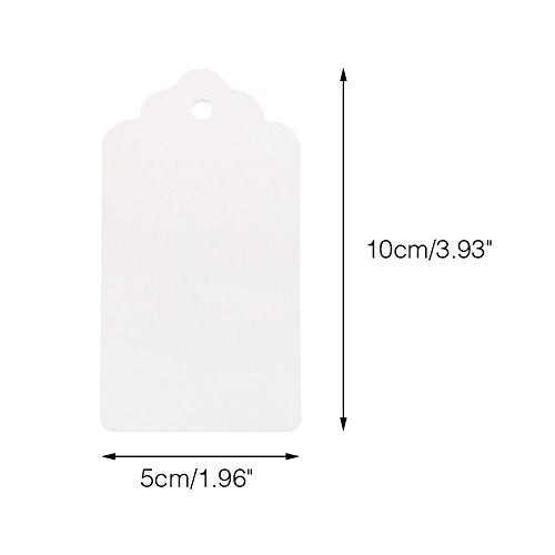 G2PLUS White Gift Tags with String, 2'' x 4'' Paper Gift Tag, 100PCS Rectangle Blank Tags with Holes for Arts and Crafts, Wedding,Holiday,Christmas Gift Wrapping, Party Decor - Image 2