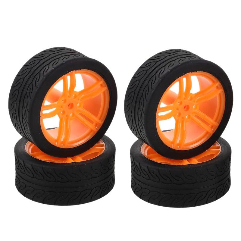 Black Rubber Car Tires 4PCS Replaceable Hollow Wheels For RC Model Cars DIY Craft Vehicle Parts Improved Grip Stability - Image 2