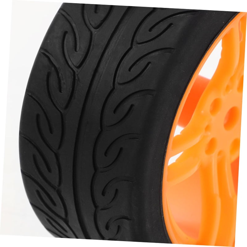 Black Rubber Car Tires 4PCS Replaceable Hollow Wheels For RC Model Cars DIY Craft Vehicle Parts Improved Grip Stability - Image 4