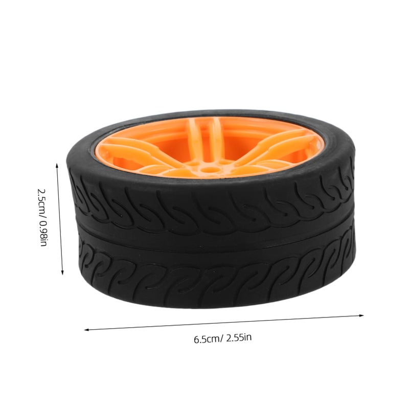 Black Rubber Car Tires 4PCS Replaceable Hollow Wheels For RC Model Cars DIY Craft Vehicle Parts Improved Grip Stability - Image 3