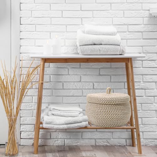 DOITOOL Small Cotton Rope Storage Basket with Lid, 8 inch Round Woven Covered Basket for Organizing, Decorative Lidded Baskets for Nursery Shelf, Boho Makeup Organizer for Vanity Countertop - Image 2