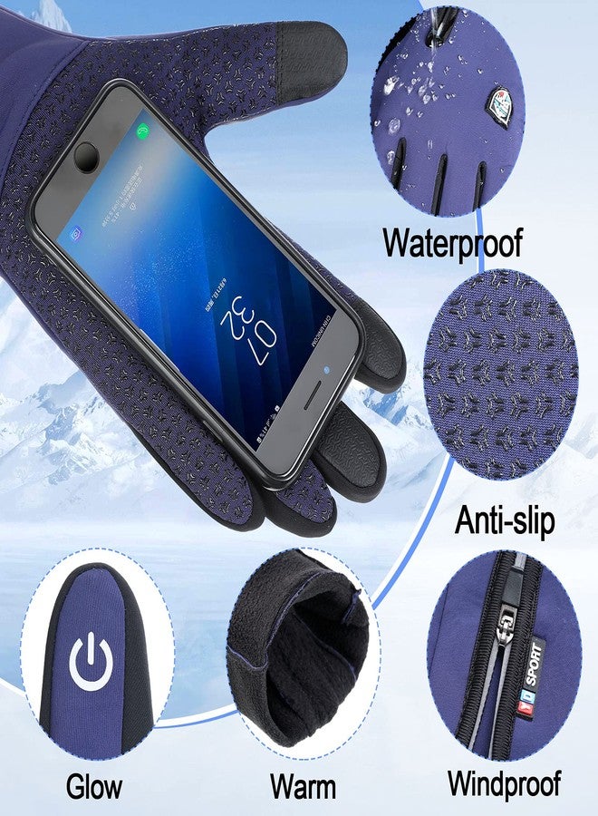 زانماي قفازات زانماي الشتوية الدافئة، 3 أزواج، تعمل باللمس، مقاومة للماء، قفازات تزلج، مانعة للانزلاق، مقاومة للرياح، حرارية للرجال والنساء، للجري والمشي لمسافات طويلة (أسود، رمادي، كحلي، كبير) - Image 3