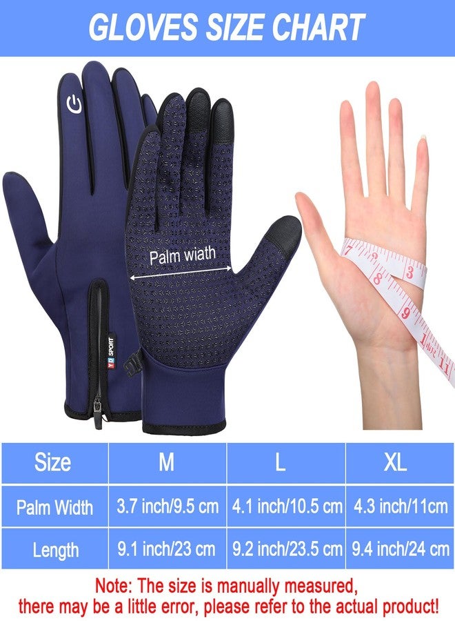 زانماي قفازات زانماي الشتوية الدافئة، 3 أزواج، تعمل باللمس، مقاومة للماء، قفازات تزلج، مانعة للانزلاق، مقاومة للرياح، حرارية للرجال والنساء، للجري والمشي لمسافات طويلة (أسود، رمادي، كحلي، كبير) - Image 2
