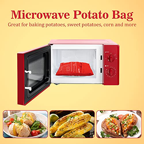 MyLifeUNIT Microwave Potato Bag, Baked Potato Microwave Baking Bag, Red - Image 4