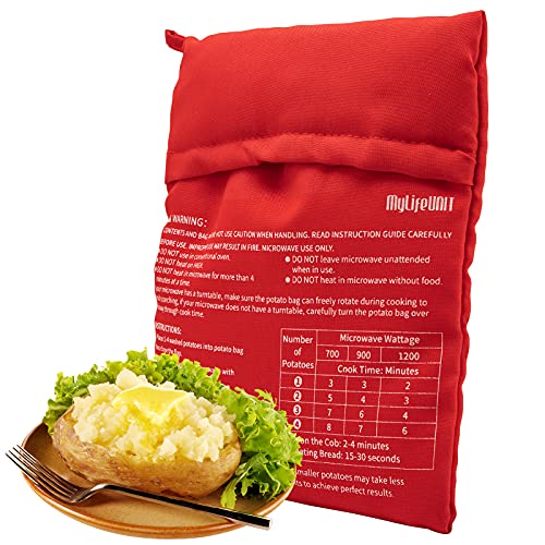 MyLifeUNIT Microwave Potato Bag, Baked Potato Microwave Baking Bag, Red - Image 1