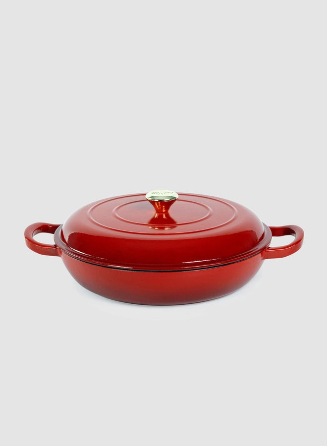 VAV GET Enameled Cast Iron Dutch Oven Shallow Casserole 12-inch - Image 1