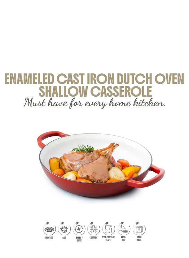 VAV GET Enameled Cast Iron Dutch Oven Shallow Casserole 12-inch - Image 4