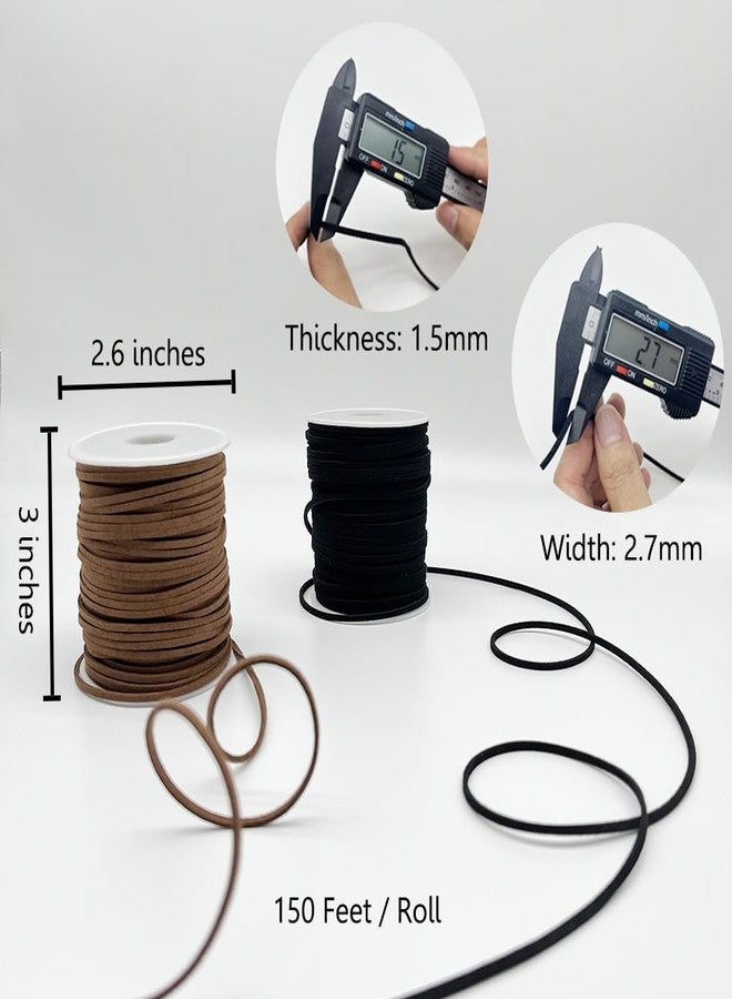 LUSTEMBER Leather String, Faux Leather Cord, Flat Suede Leather Lace for Necklaces, Bracelets, Jewelry Making, Tassels, Dream Catchers and Art Crafts - Image 4