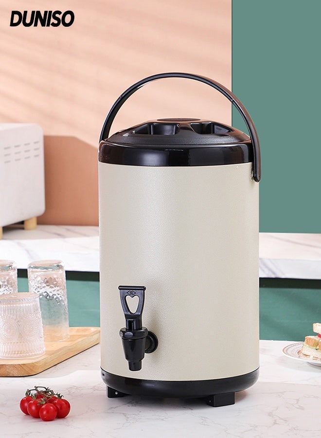DUNISO موزع مشروبات من الفولاذ المقاوم للصدأ، دلو شاي معزول، حاوية مشروبات ساخنة وباردة للحفلات، البوفيهات، النزهات، خدمات الطعام والاستخدام المنزلي، 6 لتر - Image 1