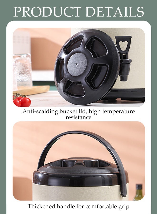 DUNISO موزع مشروبات من الفولاذ المقاوم للصدأ، دلو شاي معزول، حاوية مشروبات ساخنة وباردة للحفلات، البوفيهات، النزهات، خدمات الطعام والاستخدام المنزلي، 6 لتر - Image 3