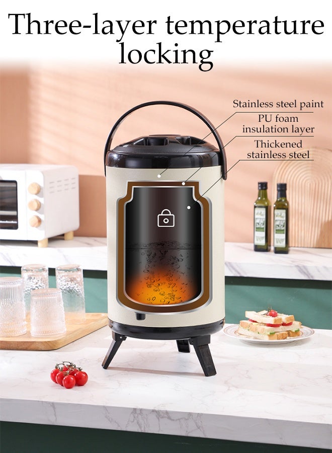 DUNISO موزع مشروبات من الفولاذ المقاوم للصدأ، دلو شاي معزول، حاوية مشروبات ساخنة وباردة للحفلات، البوفيهات، النزهات، خدمات الطعام والاستخدام المنزلي، 6 لتر - Image 5