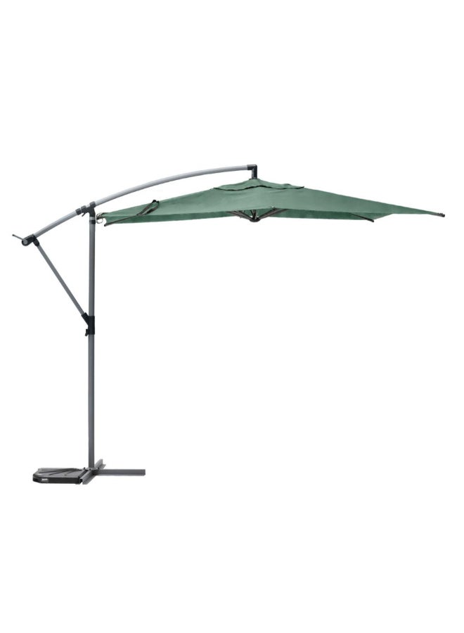 Hesperide Manoa Round Off-Set Side Umbrella Olive Green and Grey 3m 171256F (Base Not Included) - Image 1
