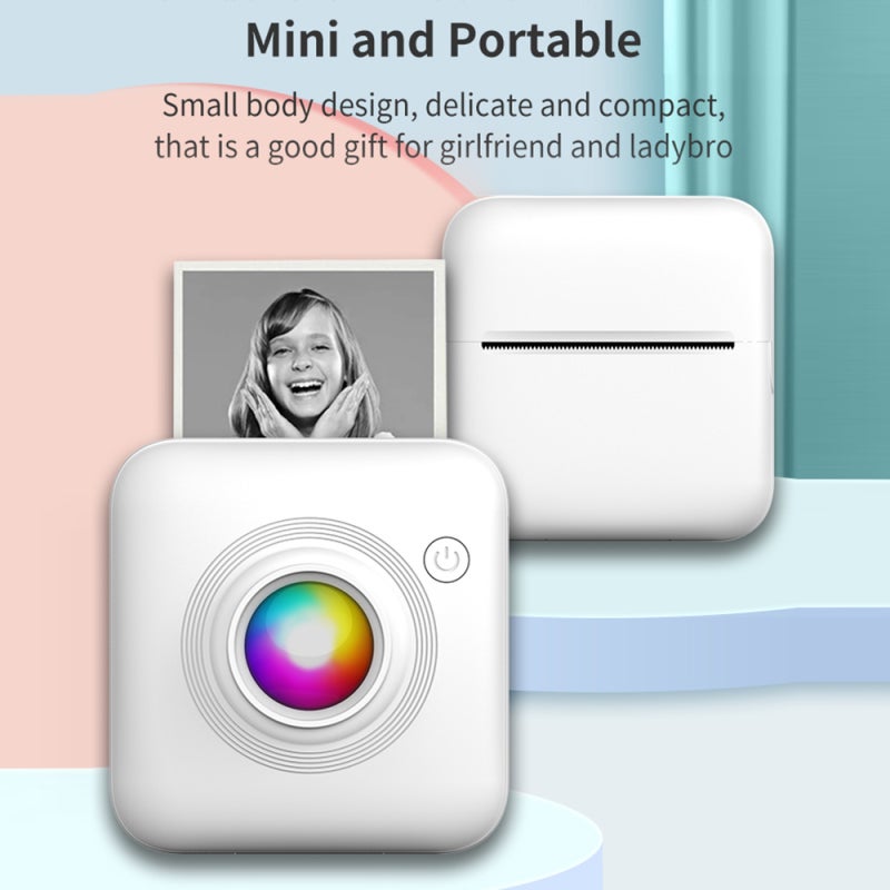 Mini Thermal Printer 58mm Pocket BT Printer With LED Light - OCR Recognition Wireless Photo Printer For Students DIY Home Travel - Image 3