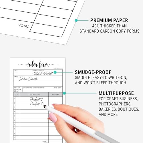 321Done Order Form Pad with Carbon Copies for Small Boutique Business, 2-Part Carbonless Carbon Copy Duplicate, Sales Order & Invoice Pad, 3.4x5.5 Handheld, 50 White/Yellow Sets - Made in USA - Image 3